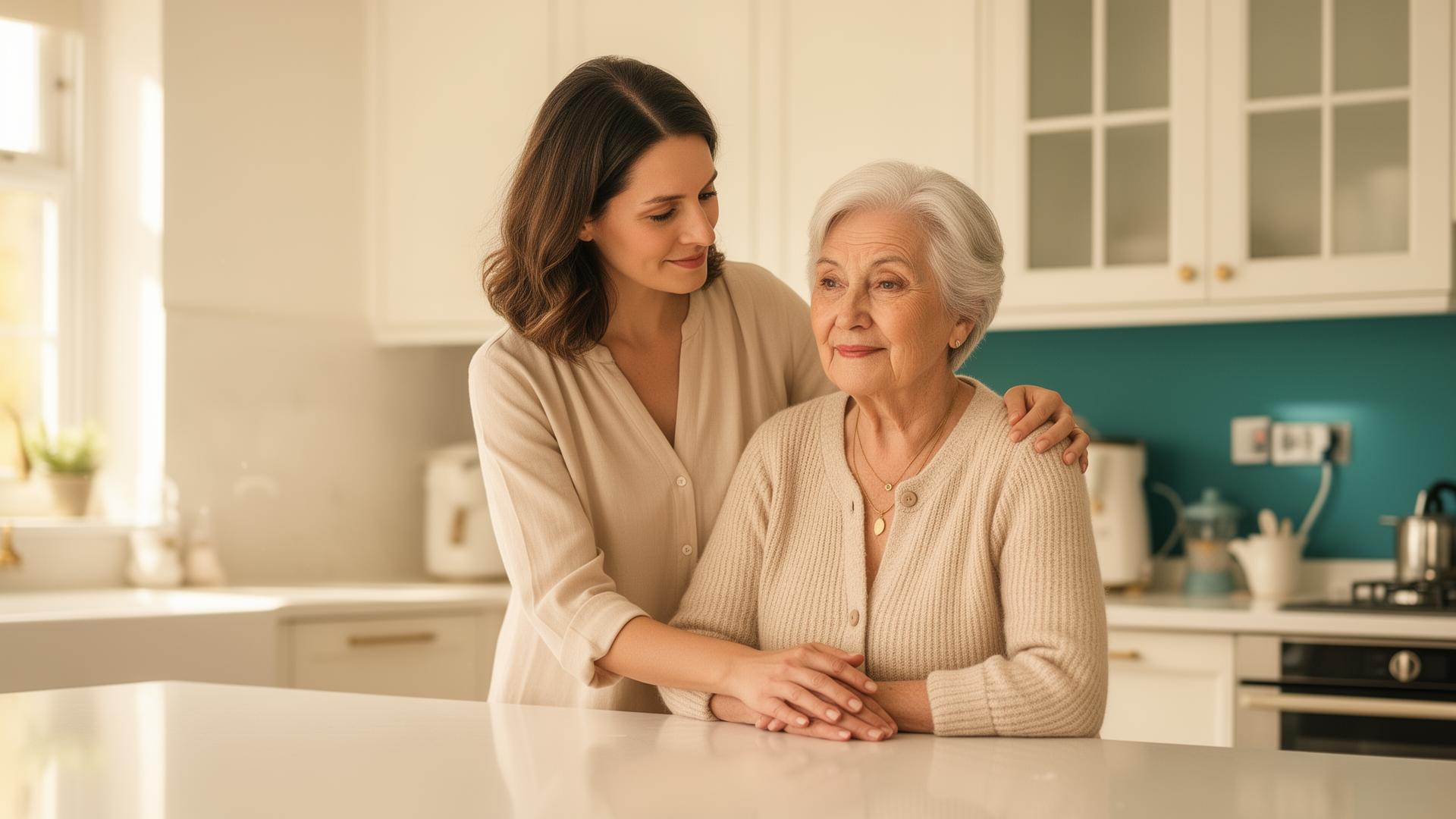 A caregiver supporting a loved one at home